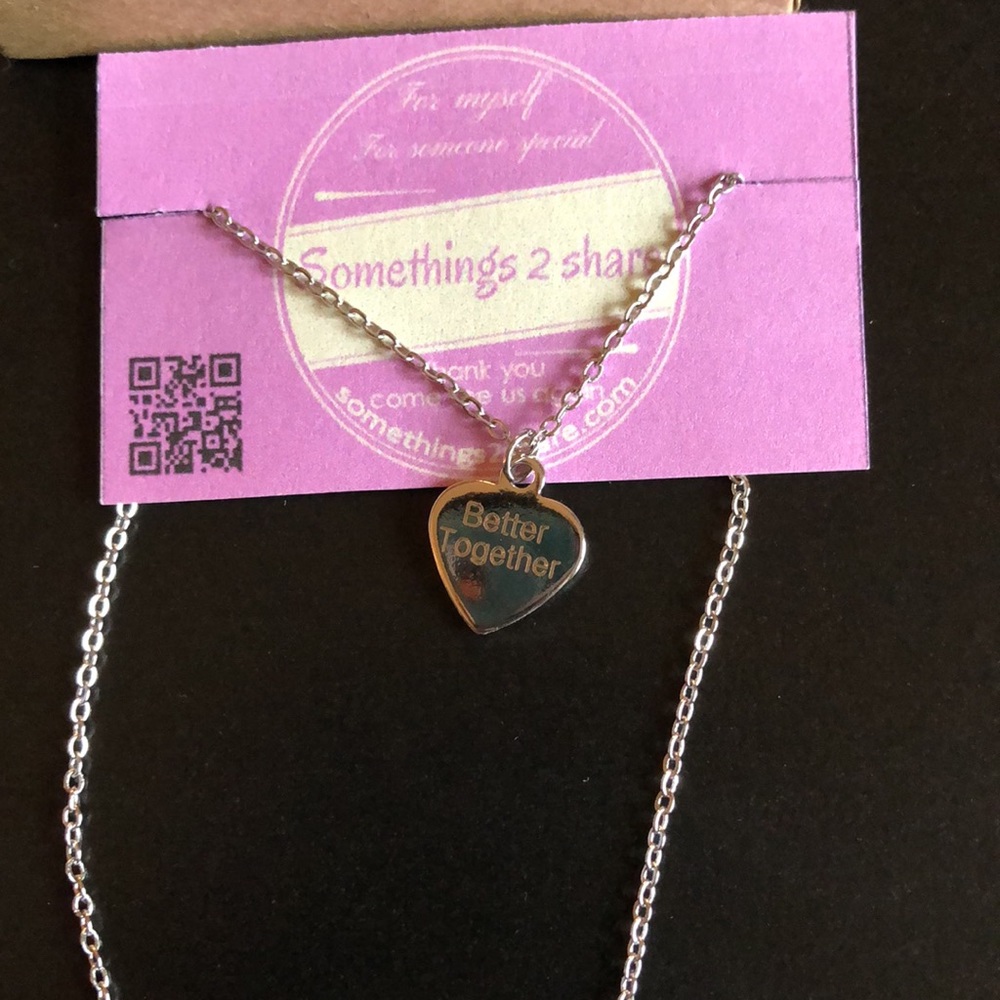 Silver charm necklace- Better Together